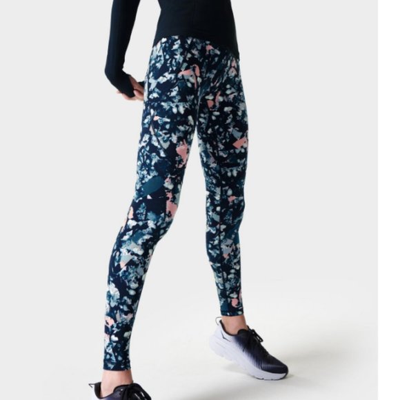 Leggings De Course Zero Gravity à Imprimé Géométrique Rouge, Blanc Et Bleu Sweaty Betty Longueur Integrale Snvun6838